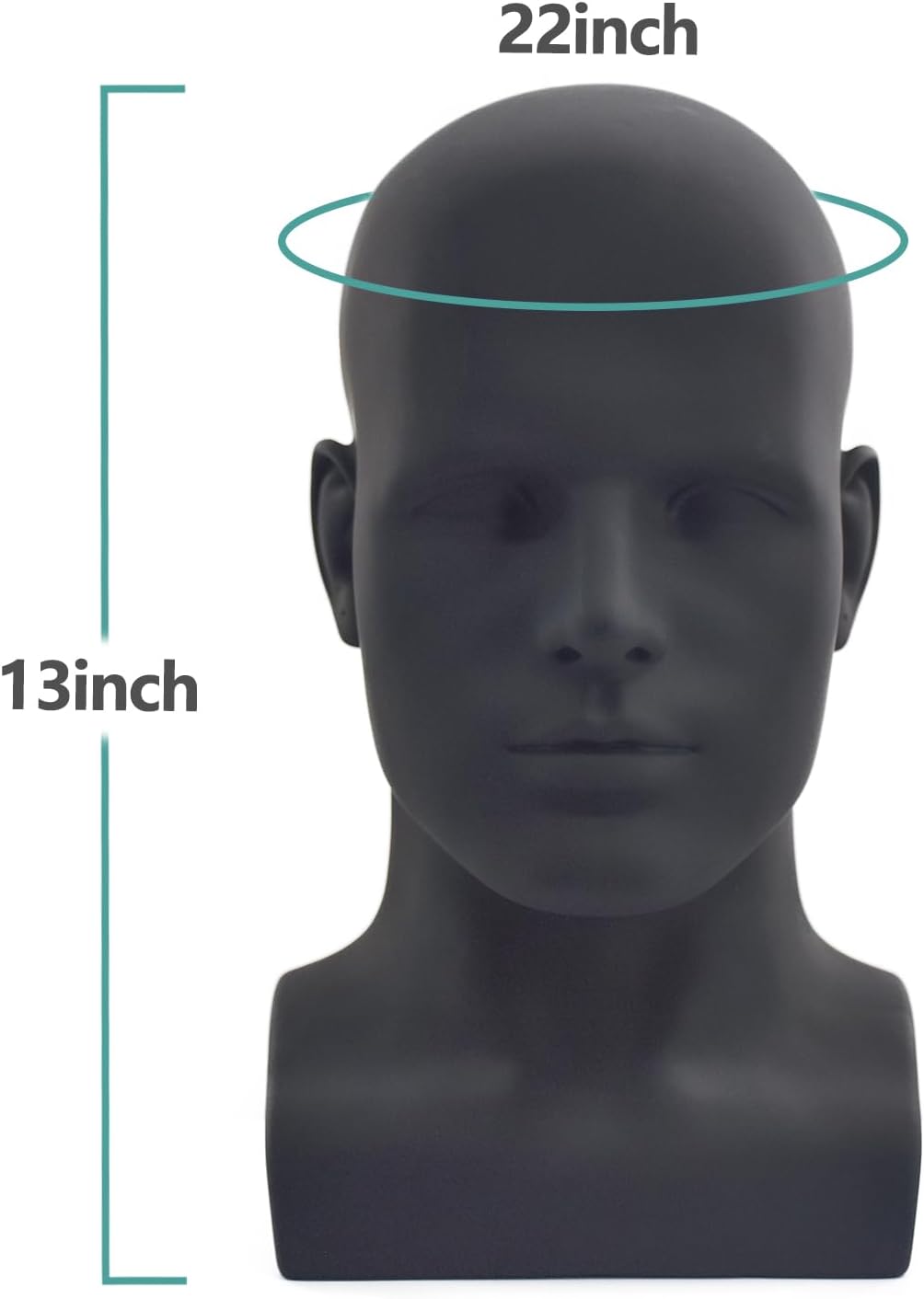 Mannequin Head Male Professional Cosmetology Manikin Head for Display Headset, Headphone, Game Console, Hats, Wigs Jewellery（L90-YH）