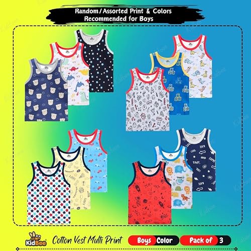 Image of Kidbee Cotton Vests for Boys & Girls (Set of 3)