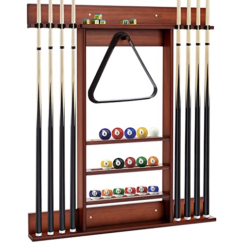 GOPLUS Billardständer, Pool Queue Halter aus Kiefernholz mit 8 Queue-Stifte, 3-stufig, Ball Rack Halter & Regal, Billardqueueständer für Bars Clubs Spielzimmer, Wandmontage (Braun) GOPLUS Billardständer, Pool Queue Halter aus Kiefernholz mit 8 Queue-Stifte, 3-stufig, Ball Rack Halter & Regal, Billardqueueständer für Bars Clubs Spielzimmer, Wandmontage (Braun)