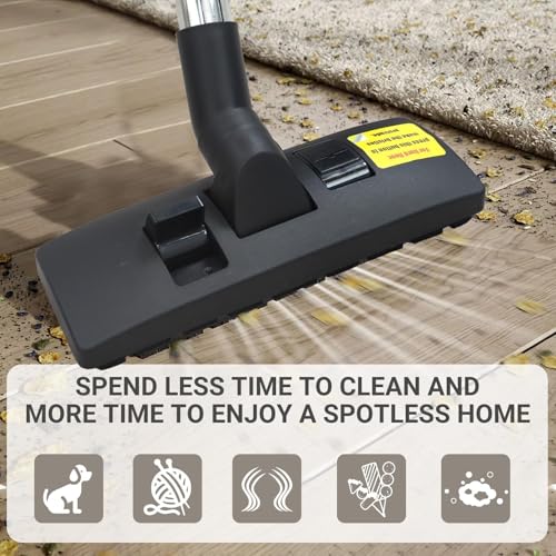 Image of EZ SPARES 1 1 /4 inch 32mm Universal Vacuum Cleaner Euro Floor Brush Head Brush Attachment for Floor and Carpet Combo Tool (Black)