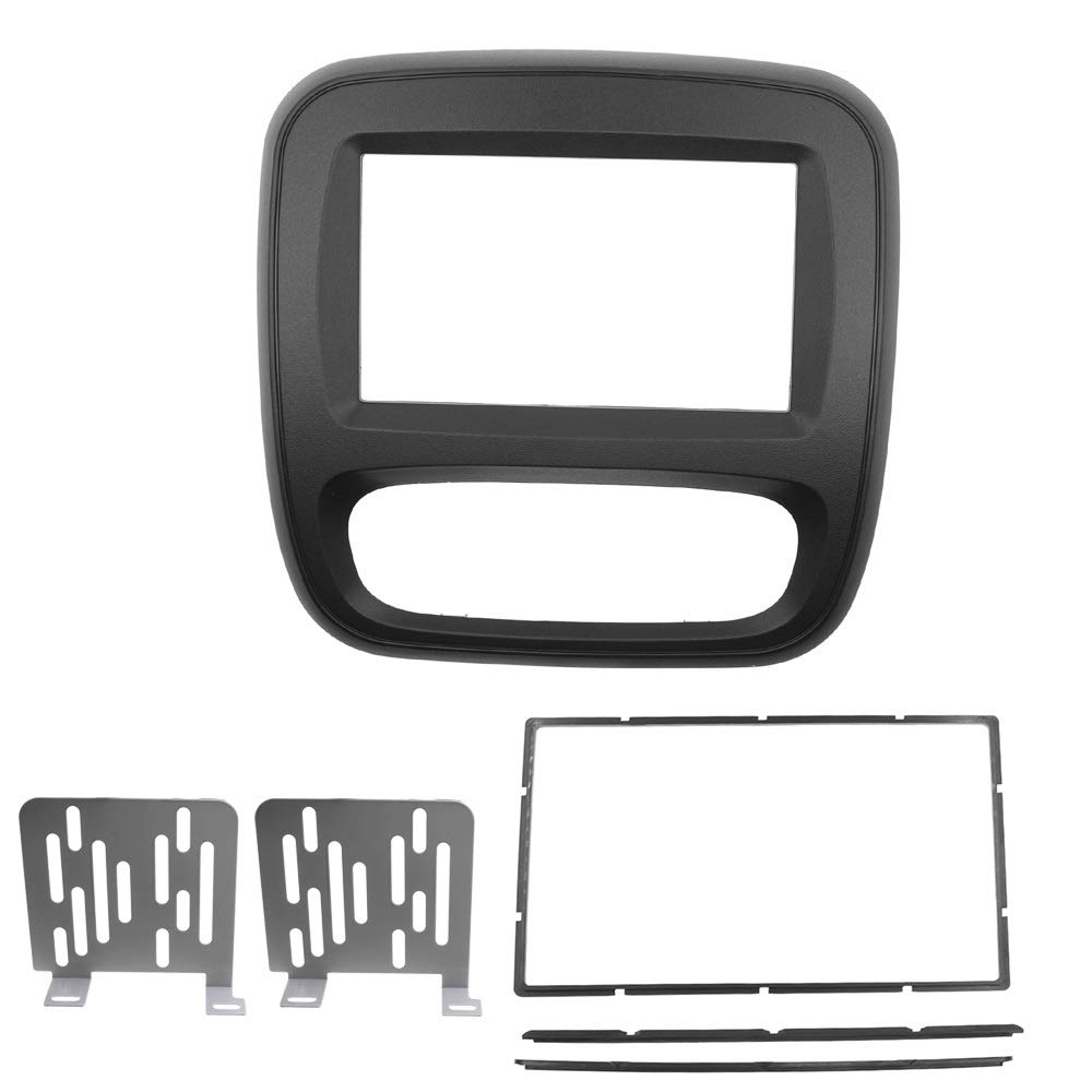 Coche Marco para Radio,Marco de Radio Doble DIN 2Din radio de coche Fascia DVD Panel Dash Kit Uso apto for Renault Trafic Opel Vivaro 2015 hasta Auto Estéreo Instalación del panel del tablero de instr