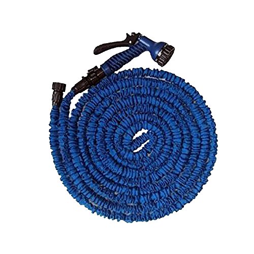 Eizur Expandible Jardín Mágico Manguera Retractable Pipe Hose Extensible antienredos Agua Rociador Pistola Riego con 7 Funciones Espray Boquilla y Grifo Conector 75 FT- Azul