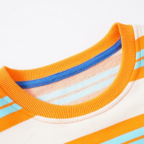 LittleSpring Boys Girls Striped Sweatshirt Long Sleeve Pullover Casual Crewneck Tops3