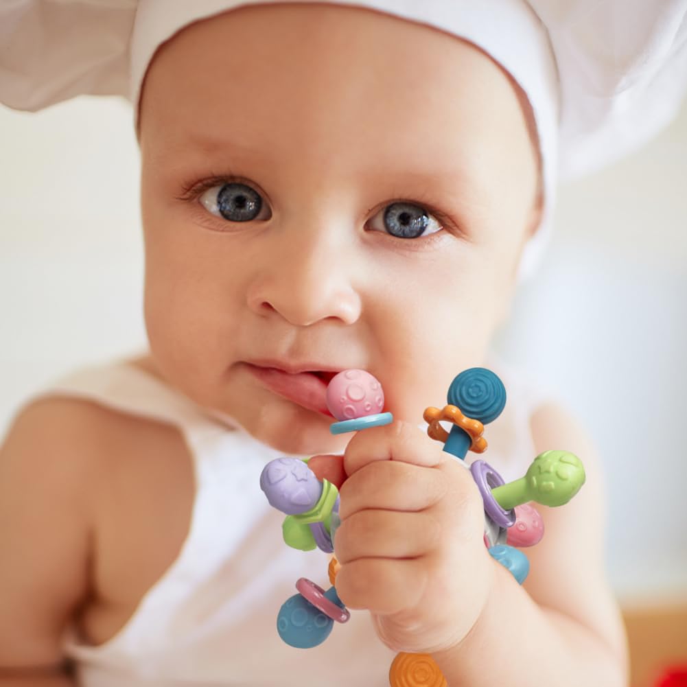 Grave Ball Baby Toy, Sensory Teething Ring Toy, Silicone Teether Motor Skills, Early Education, white - Image 4