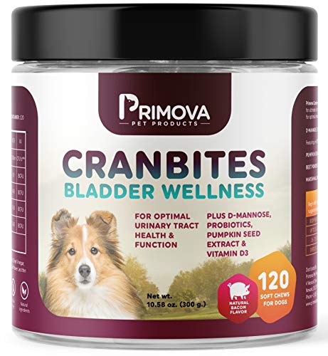 Cranberry Pills for Dogs - Dog Uti treatment Bladder Support 120 Soft Chews - Cranberry for Dogs Urinary Tract Incontinence Relief for Kidney & Immune System Health - Plus D-Mannose & Probiotics