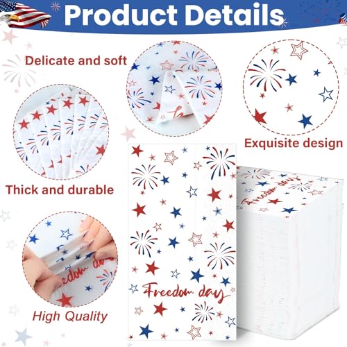 gisgfim-100Pcs-Patriotic-Star-Disposable-Paper-Napkins-Veterans-Day-American-Election-Day-Guest-Towel-4th-of-July-Independence-Day-Disposable-Hand-Napkins-for-Memorial-Labor-Day-Decorative-Towels gisgfim 100Pcs Patriotic Star Disposable Paper Napkins Veterans Day American Election Day Guest Towel 4th of July Independence Day Disposable Hand Napkins for Memorial Labor Day Decorative Towels