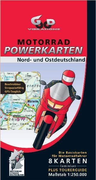 Powerbox Nord- und Ostdeutschland: Die Basiskarten für Motorradfahrer. Laminiert (Motorrad Powerkarten 1:250.000 / Jeweils 8 laminierte Kartenblätter, beschreib und wieder abwischbar + Tourerguide)