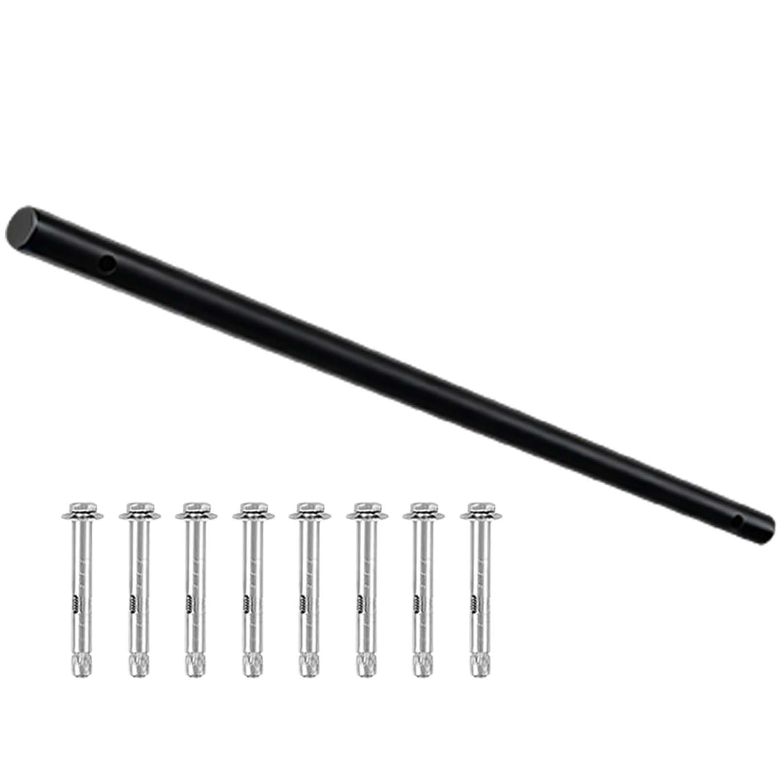 Fkxsxaz Black Handrails For Stairs, Metal Railing Indoor Outdoor Handrail Wall Non-Slip Grab Bar 1M 1.5M 2M 2.5M 3M 3.5M 4M 5M 6M Stair Rails With Fittings(8.2Ft/250Cm)