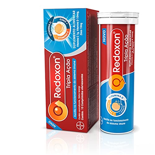 Redoxon Tripla Ação Vitamina C, D e Zinco, Efervescente, Redoxon, 10 Comprimidos Efervescentes