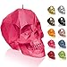 Produktbild Candellana Kerze Kleiner Schädel Low Poly | Höhe: 7,5 cm | Dunkelrosa | Totenkopf | Handgefertigt in der EU