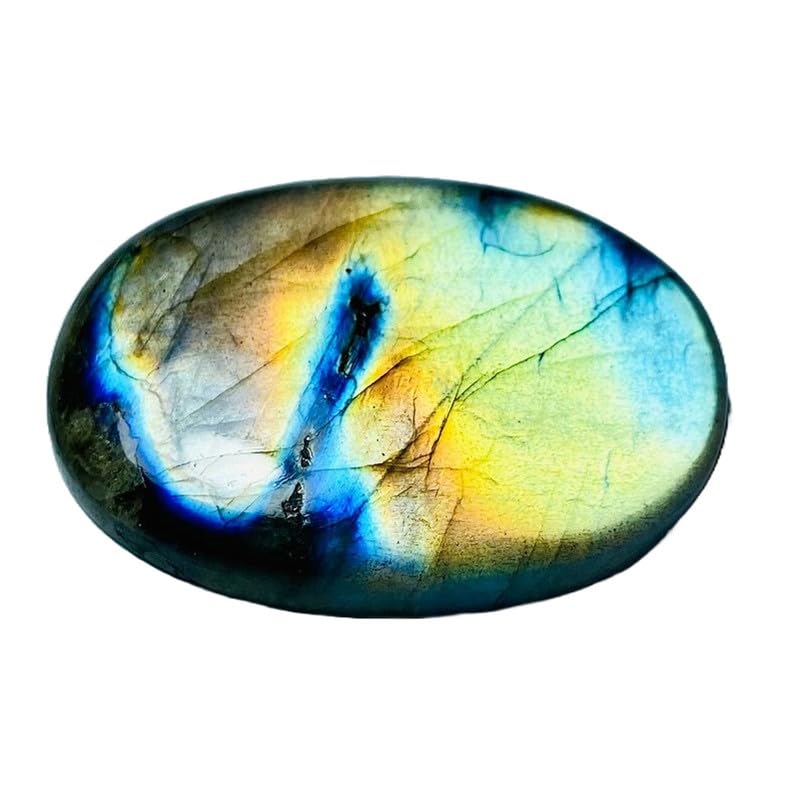 Labradorite naturelle ovale aux reflets magiques, une pierre unique pour bijoux symboliques