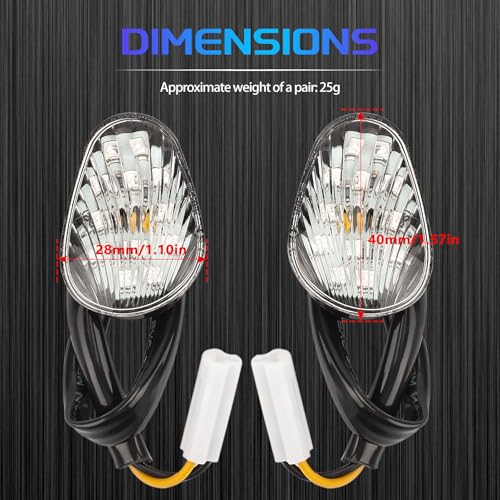 Image of LED Turn Signal Light Flush Mount Motorcycle Blinkers Compatible with Yamaha YZF R1 R3 R6 R6S TMAX MT-07 MT-09 Fazer FZ6 FZ1 FZ6R FZ07 FZ8 FZ09 12V Transparent