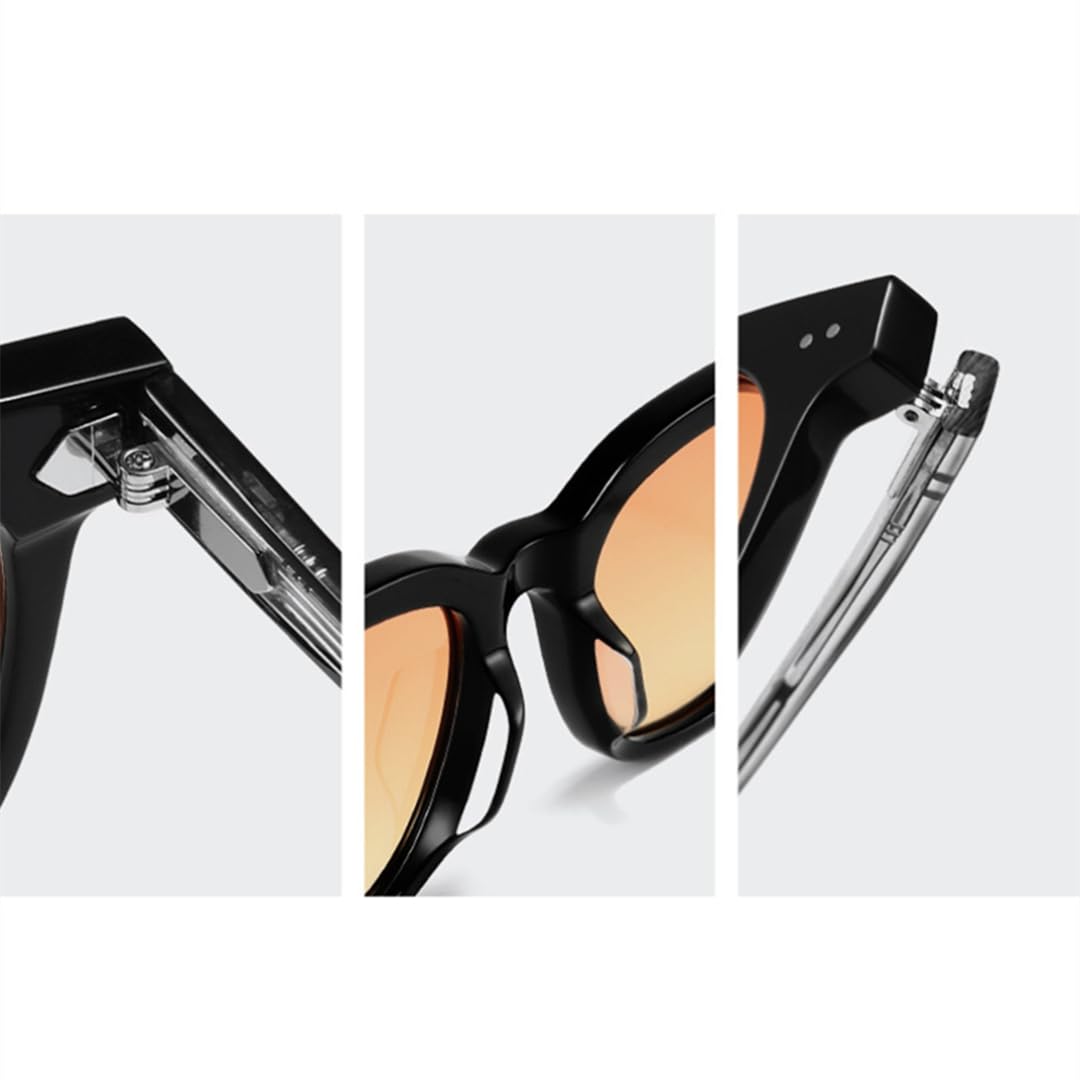 Occhiali da sole da uomo con montatura spessa in acetato, protezione UV400, moda outdoor, stile retrò