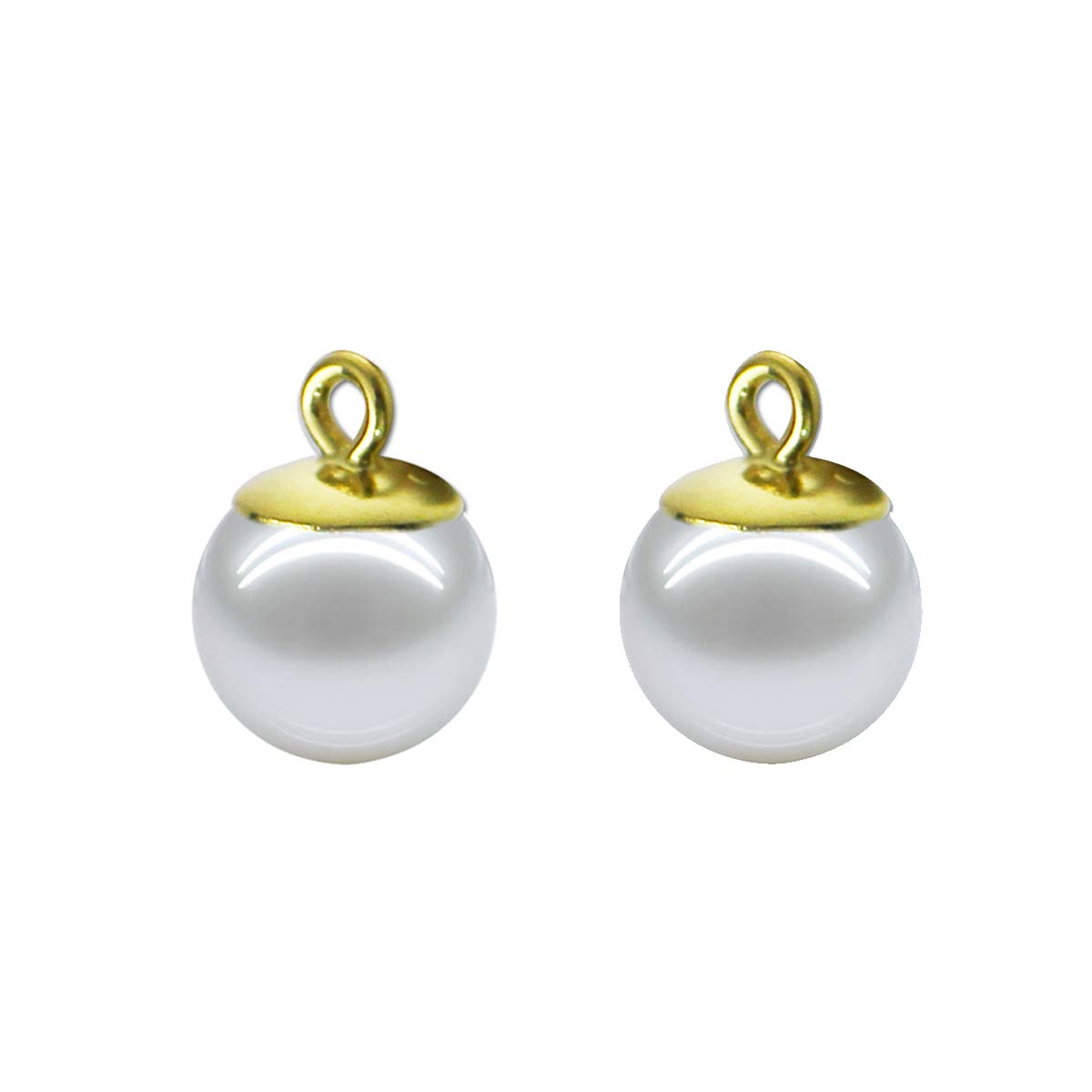 925 Sterling Silver Cap Pegs Bail Pendant Bails for Half Drilled Bead Pearl Beads 10 Pieces, 14kt Gold, 5mm - Image 5