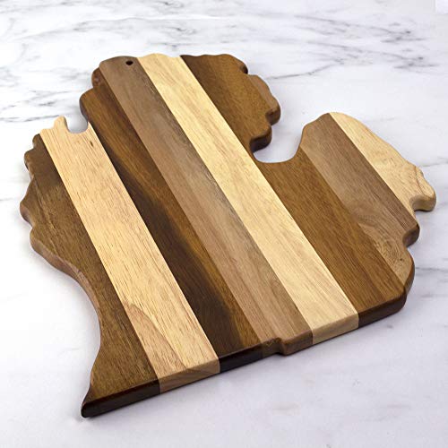 Tabla de cortar de madera con forma de Michigan miniatura 4