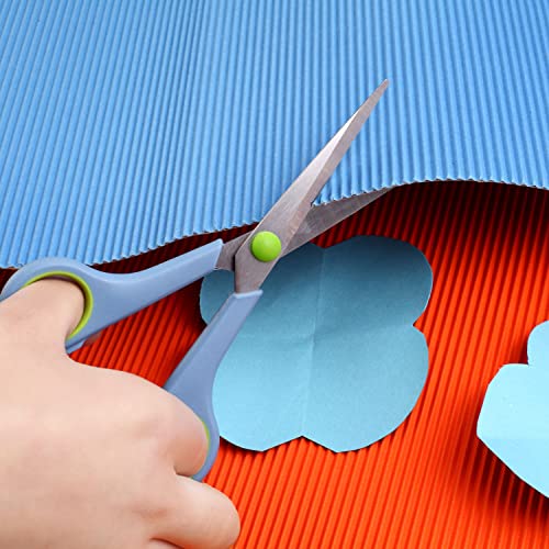 CCR Schere,Edelstahlklingen Soft-Grip Scheren Set,Bastelschere Geeignet für Zuhause, Büro und Schule,Satz von 5(blau) - Image 8