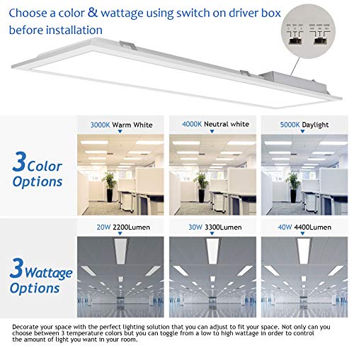 Image of CycevSun 1x4 FT LED Flat Panel Light Drop Ceiling, 0-10V Dimmable, 4 Pack