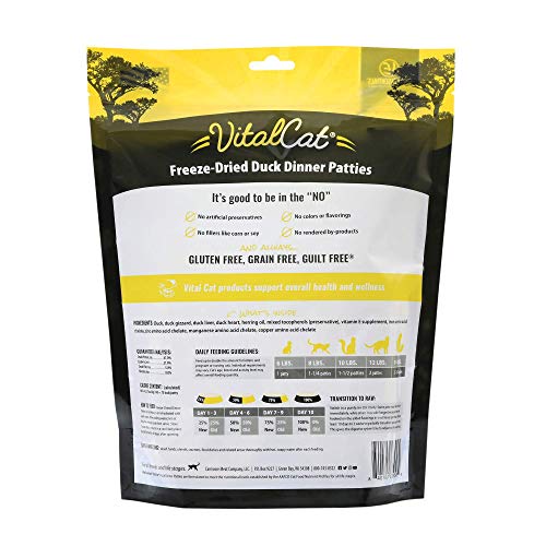 Vital Essentials Freeze Dried Cat Food, Duck Dinner Patties 8 Oz #TOP1
