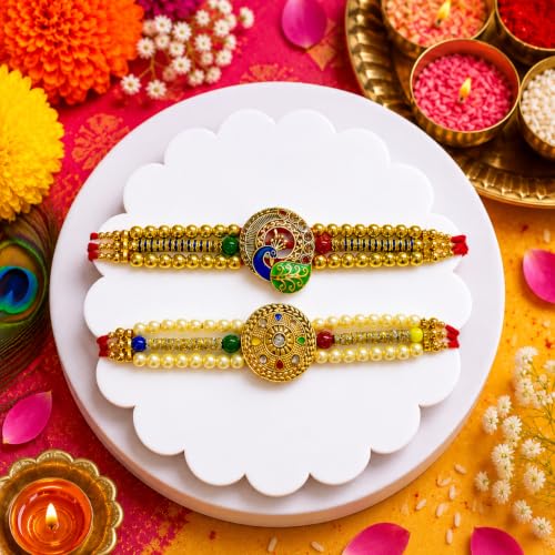 Image of Canton Rakhi For Brother With Chocolate Gift Hamper, Rakhi With Chocolate, Pack of 1 Designer Rakhi For brother (Design-16)