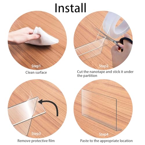 10 Stück Regaltrenner, Regalteiler Transparente Kleiderschrank Trenner Regal Schrankteiler Acryl Shelf Dividers für Schlafzimmer Küche Schränke und Organisation