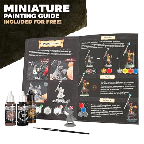 The Army Painter, GameMaster: Adventure Starter Role-playing Paint Set, 15 x 18 ml Fanatic Modellbau Farben, inkl. Grundierung, 5 Tabletop Figuren & 1 Pinsel - Für Dnd & Warhammer