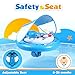 Baby Pool Float with Canopy UPF50+ Sun Protection, Inflatable Kids Pool Floats with Toy Play Console for Baby 6-36 Months, Infant Swimming Float with Adjustable Safety Seat for Boys Girls