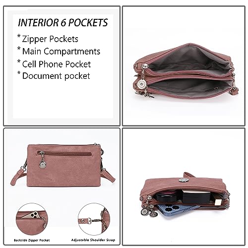 Image of Angel Kiss Crossbody Bags Small Purses for Women Vegan Leather Cell Phone Wallet Purse with Wristlet Strap