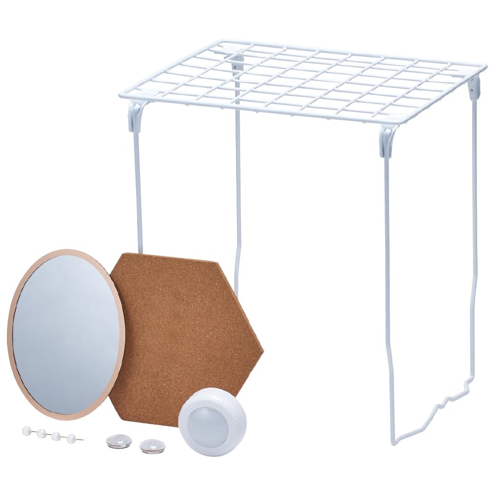 LockerMateby Bostitch 10-Piece Fashion Locker Kit with 12" Stac-A-Shelf, Includes Mirror, Cork Board & Push Light, White/Crystal