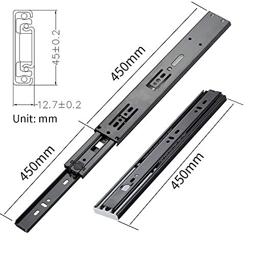 SHUHANG 18 Inch Push to Open Drawer Slides Ball Bearing 100LB 1 Pair by SHUHANG - Used condition - Image 6