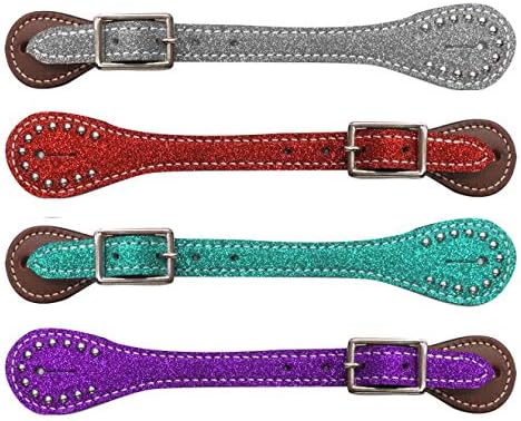 Vista 5 de Showman Correas de cuero con purpurina para mujer