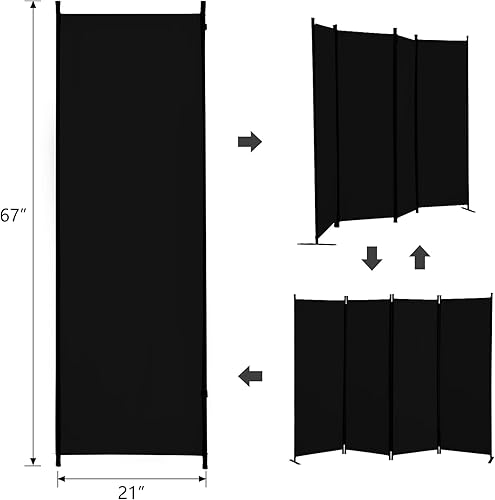 Miniatura 3 de Divisor de habitación de 3 paneles, divisor de pared plegable de privacidad para separación de habitaciones, divisiones de habitación independientes