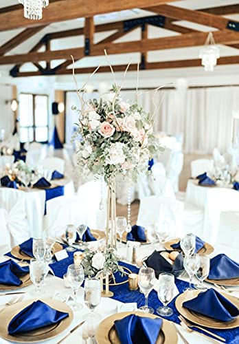 60 Pack Satin Napkins Satin Soft Dinner Napkins Square Table Napkins Washable Oversized Hemmed Table Napkins For Wedding Banquet Restaurant Party Dinner Decoration (20 X 20 Inch,Royal Blue) #TOP6