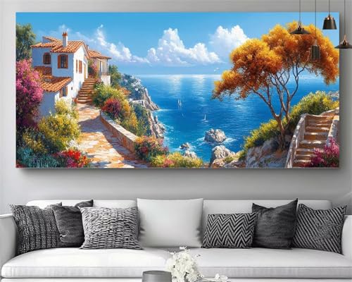 Diamond Painting XXL 80x160cm Paysage Marin et Arbre Kit Complet M279