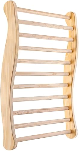 Zatiki Respaldo de sauna de madera, silla ergonómica de sauna en forma de S con respaldo para sauna tradicional e infrarroja, accesorios de sauna