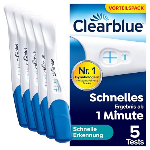 Clearblue Schwangerschaftstest Schnelle Erkennung, 5x Pregnancy Test, über 99 {747e83c9865471dd4f68cef70156ae4149d501615e2d1b0f84d3806e78928ae9} zuverlässig mit FloorguardTM , Ergebnis innerhalb von 1 Minute Clearblue Schwangerschaftstest Schnelle Erkennung, 5x Pregnancy Test, über 99 {747e83c9865471dd4f68cef70156ae4149d501615e2d1b0f84d3806e78928ae9} zuverlässig mit FloorguardTM , Ergebnis innerhalb von 1 Minute
