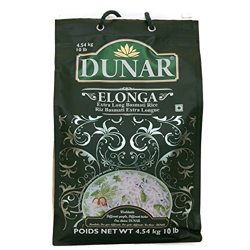 Dunar Elonga Basmati Rice, Premium, 10 Lb - SET OF 2