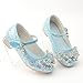GOJERP Girls Dress Shoes Low Heels School Uniform Mary Jane Flower Wedding Party Bridesmaids Princess Dance Shoe for Kid Toddler (Blue, Numeric 11)