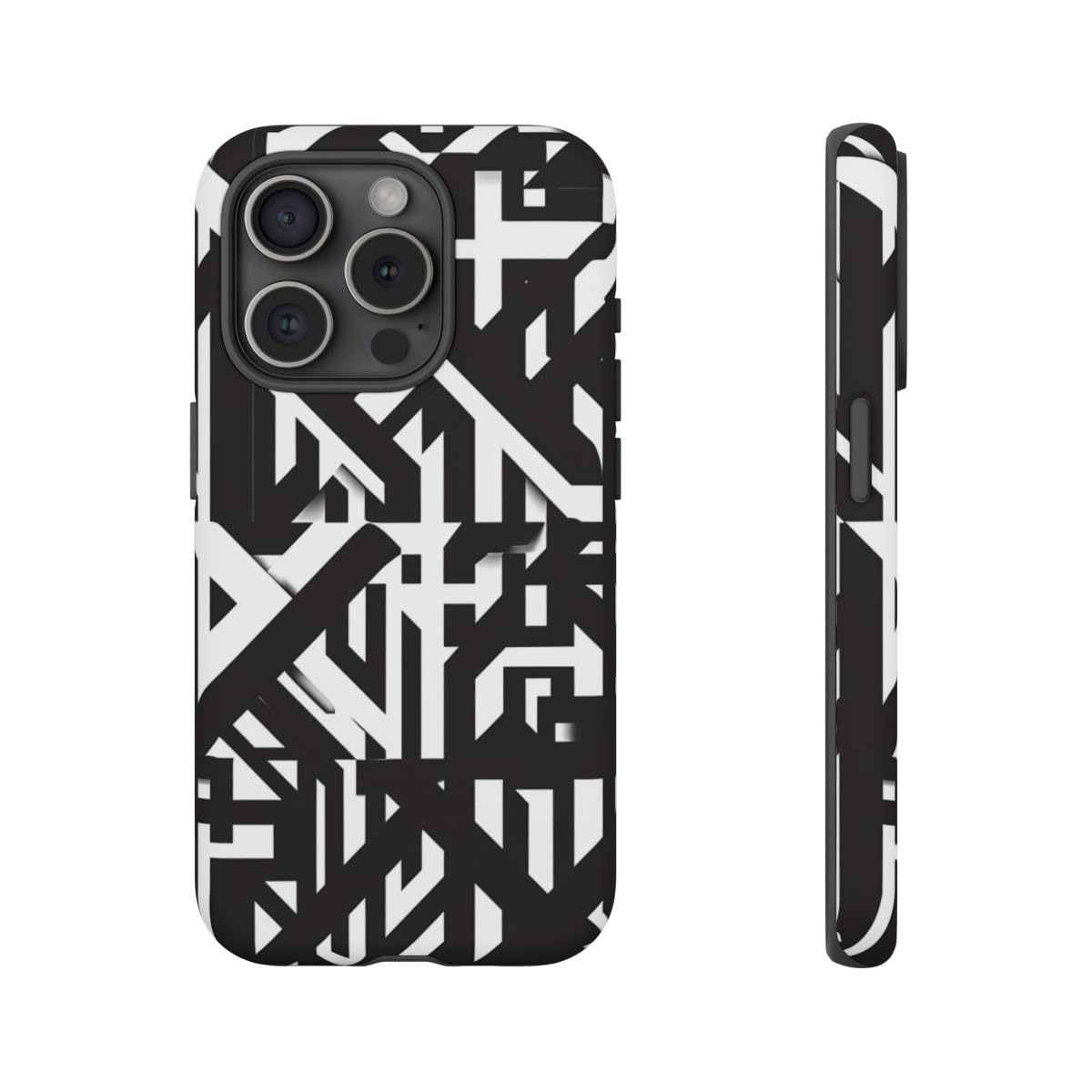 Coque iPhone 15 Pro rigide mate géométrique anti-traces et chocs - 4
