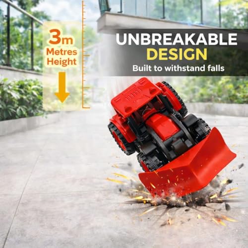 Image of Push & Go Pull Back Truck Toy Set for Kids | Dozer Tractor, Road Roller & Bulldozer | Pull Back Toy Cars | Mini Construction Toy Cars for Boys Age 2-8 Years