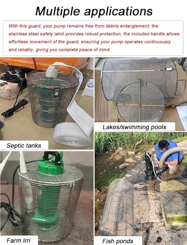 Protector de bomba sumergible, filtro de malla de 1 mm, evita obstrucciones, cubierta protectora para bombas de pozo de aguas residuales de estanque de sumidero