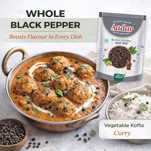 Image of AADAR Whole Black Pepper 100gm + 50g (Kali Mirch) Pouch Pack of 3 (150gm)