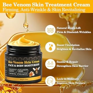 Lustrchron 2PCS Bee Venom Skin Cream, Natural Ingredients Non-Irritating Bee Venom Cream, Wrinkle Lift & Firming, Reduces Blemishes, For Face & Full Body, 2 * 60g