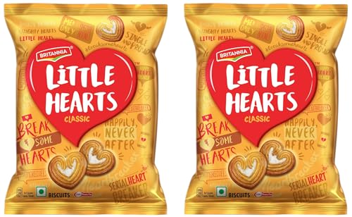 Image of Britannia Little Hearts Biscuits, 26g, Golden Yellow (Pack of 2)