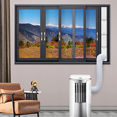 Miniatura 5 de Tissting Kit De Ventana De Aire Acondicionado Portátil De 4 Piezas, Kit De Ventilación De Ca Deslizante De Pvc Para Manguera De Escape, Paneles De Sellado De Ventana Ajustables De 16.9 A 55 Pulgadas