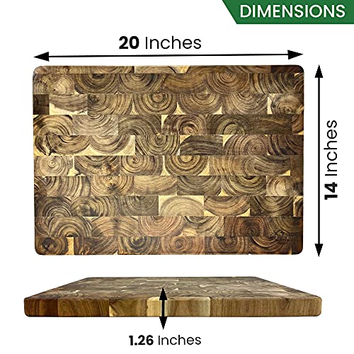 Tabla de cortar grande y durable Palm Naki en madera de acacia, decorativa, 20 x 14 x 1.26 pulgadas miniatura 2