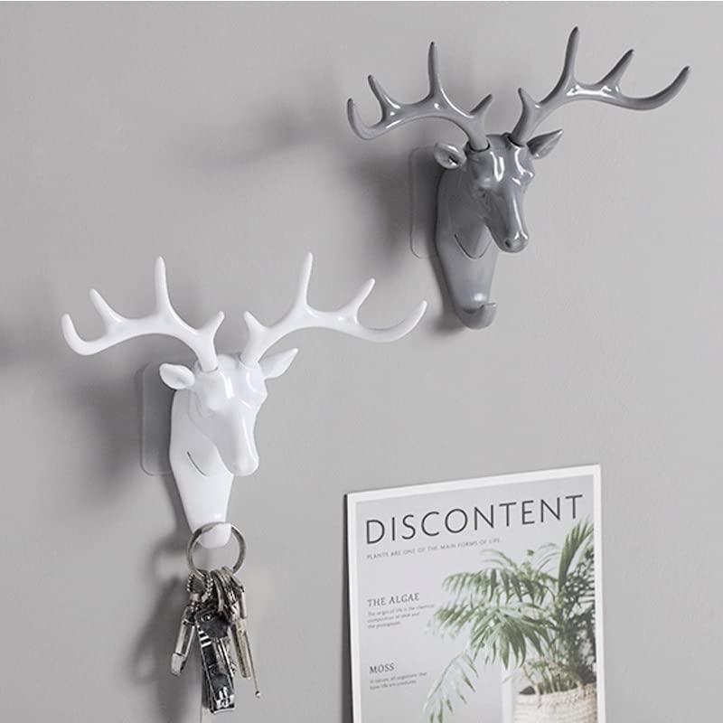 JCYUANI 3 Pack Coat Hooks Creative Antlers Key Hooks for Wall Wall Decoration Hook No Drilling and No Trace Installation of Deer Head Hook for Hanging Clothes Hanging Keys - Image 4