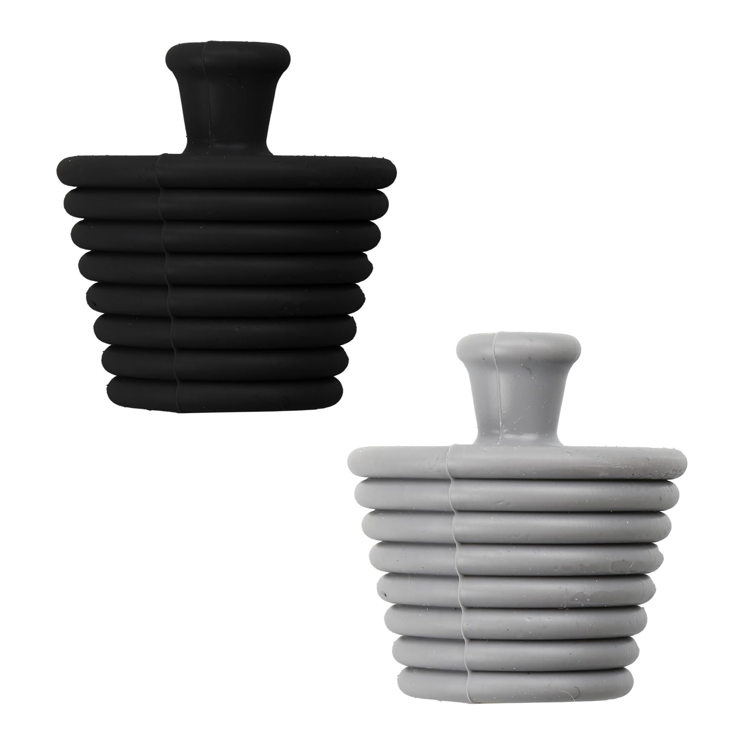 Tabanzhe Multicolor Universal Tub Stoppers-2Pcs Silicone Bath Plugs Bathroom Sink Drain Stopper Spiral Sealing Drain Plugs For Bathtub Kitchen Bathroom Sink Drains(Black And Gray)