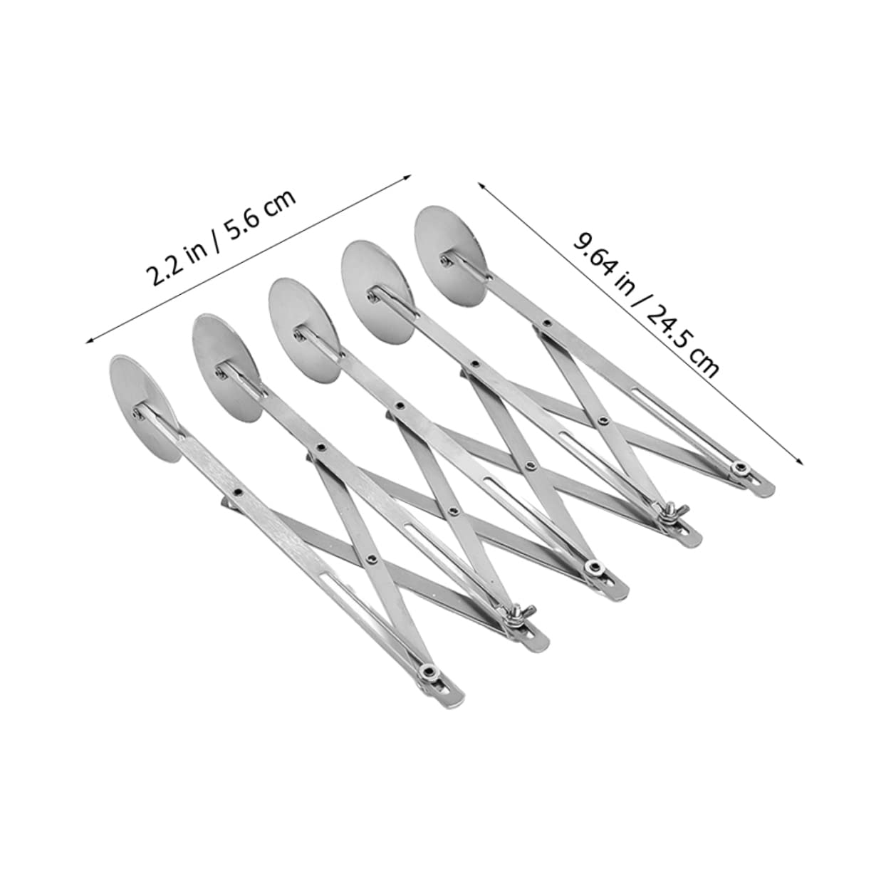 5 Rädern Teigrädchen aus Edelstahl, Verstellbar