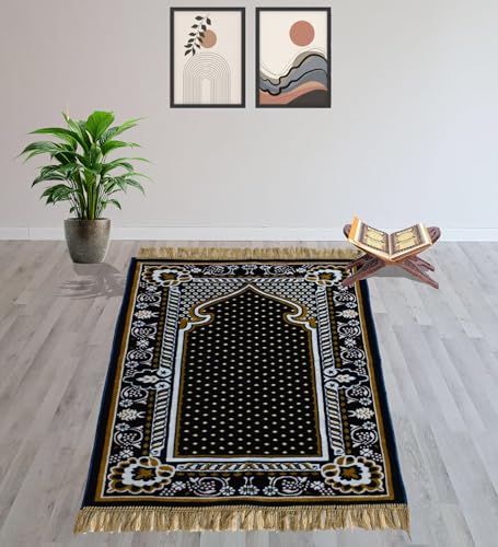 Image of Janamaz Prayer Mat - Turkey Soft Velvet Namaz Mat | Premium Aasan for Daily Salah, Janimaz Namaz, Comfortable & Durable Prayer Mat | 44x27 Inch, (08)