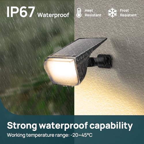 Linkind Solar Spot Lights Outdoor Garden, 800lm Warm White Solar Wall Lights with Winter Mode, 6 Hours Nightly, IP67 Waterproof Dusk to Dawn Garden Lights for Yard Driveway Porch Walkway, 6 Pack - Image 2